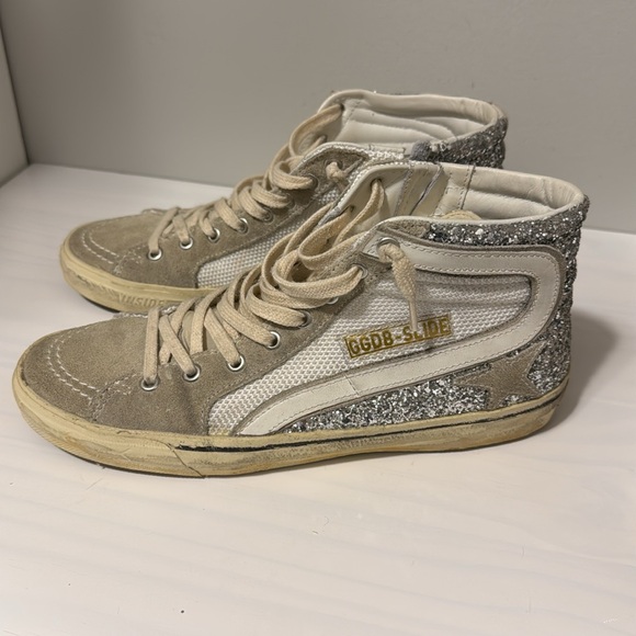 Golden Goose Slide Double Quarter Silver / White / Marble - Picture 5 of 11